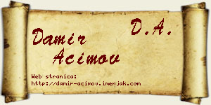 Damir Aćimov vizit kartica